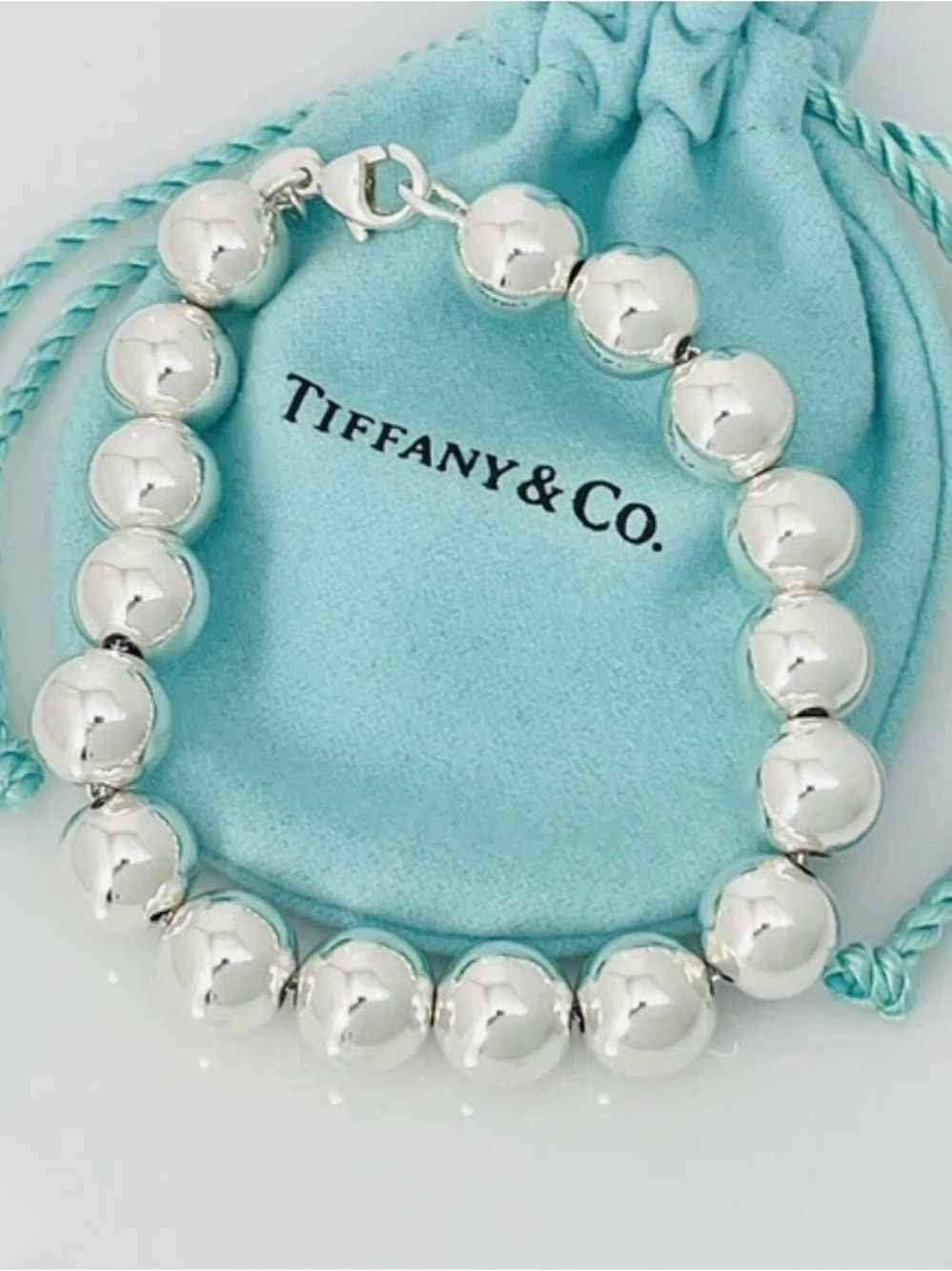 Authenticated Tiffany & Co. HardWear Ball Bracelet Sterling Silver 10mm, 8” 17g - Picture 3 of 5
